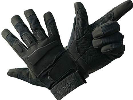 SURVIVAL OUTLAW - Black Tactical Shooting Gloves – Impact Protection for Airsoft and Paintball – Excellent Dexterity Grip for Men & Women. (M, L, XL)