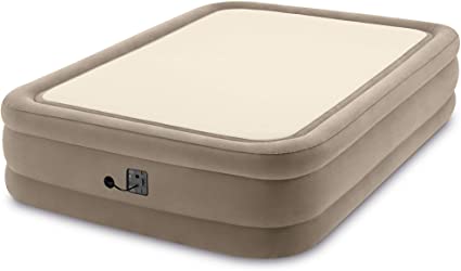 Intex 64477EP Queen Size Thermalux Airbed with Fiber-Tech Technology and Built-in Air Pump, Gold