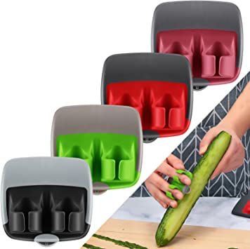 4 Pieces Palm Fruit Peeler Finger Potato Peeler Kitchen Vegetable Peeler Hand Fruit Peeler with Comfortable Rubber Finger Grip for Pumpkin Carrot Cucumber Potato Peeling (Gentle Colors)