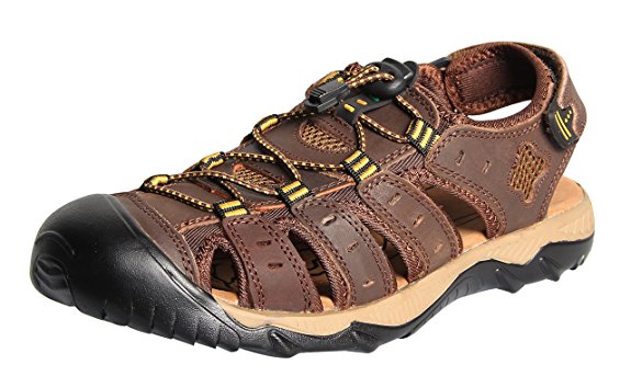 iLoveSIA Men's Leather Walking and Hiking Sandals