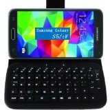 TOP for Samsung Galaxy S5 SV GT-i9600 Shock Proof PU Leather Case with Bluetooth V30 Chipset Wireless Keyboard More fast and stable connecting Samsung Galaxy SVS5 Case Galaxy S5SV GT-i9600 DetachableRemoveable Keyboard Case