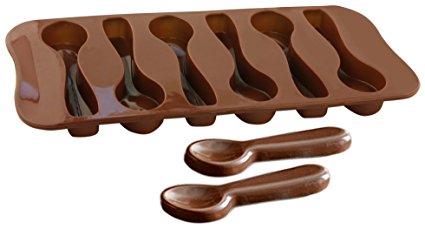 QILOVE DIY Mini Chocolate Lovely 6 Cavities Spoon Silicone Mold