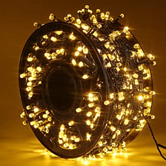 Marchpower Outdoor String Lights 328ft 1000 LED with 8 Modes and Memory, Diamond Shape Twinkle String Lights Plug in Fairy Light - Indoor Outdoor Wedding Classroom Home Garden Party Decor, Warm White