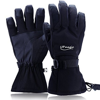 Waterproof Mens Ski Gloves, Windproof Warm 3M Thinsulate Winter Cold Weather Snow Gloves For Skiing Snowboarding Running Motorcycle Outdoor Snow Sports