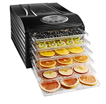 Chefman Food Dehydrator Machine Professional Electric Multi-Tier Food Preserver, Meat or Beef Jerky Maker, Fruit & Vegetable Dryer with 6 Slide Out Trays & Glass Door - RJ43-SQ-6