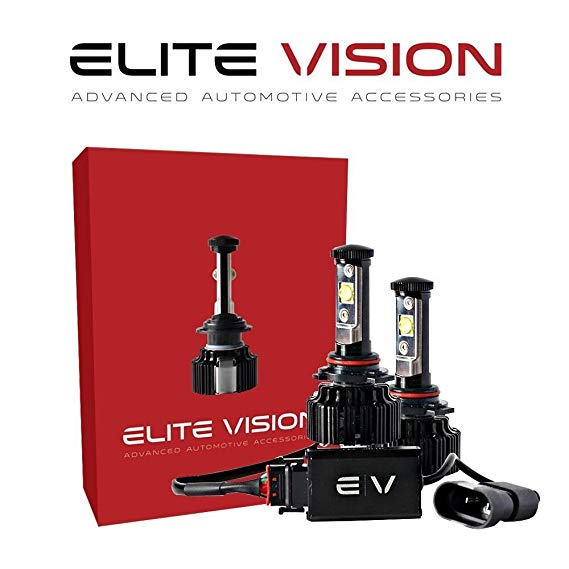 Elite Vision Advanced Automotive Accessories - Elite LED Conversion Kit 9006 / HB4 for Bright White Headlights Bulbs, Low Beams, High Beams, Fog Lights