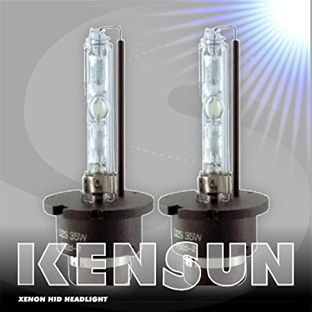 HID Xenon Low Beam Headlight Replacement Bulbs by Kensun - (Pack of two bulbs) - D4S - 6000K