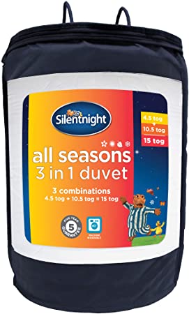 Silentnight 3 Combinations All Seasons Duvet Cover, Hollow Fibre, White, Double