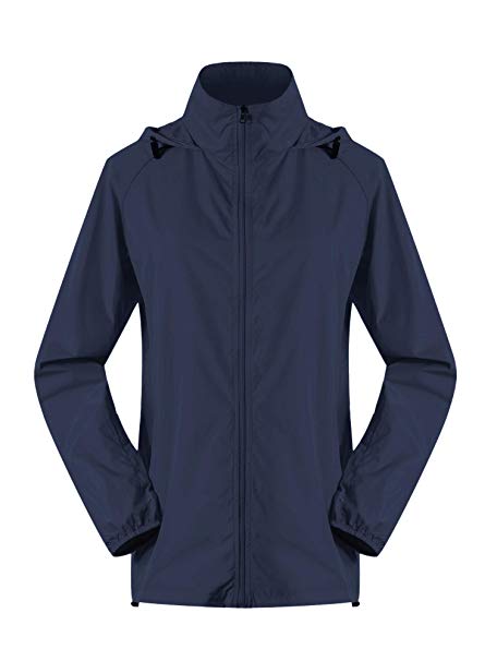 Cheering Spmor Women's Lightweight Jackets Waterproof Windbreaker Jacket UV Protect Running Coat