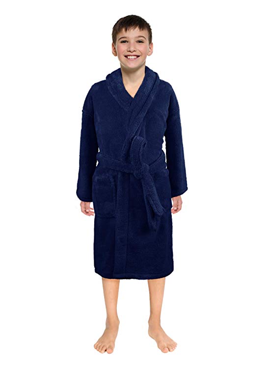 Ultra-Soft Plush Shawl Robes for Boys and Girls