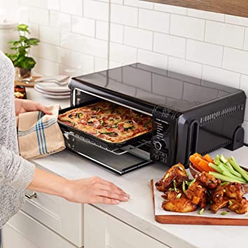 Ninja SP101 Foodi 8-in-1 Digital Air Fry, Large Toaster Oven, Flip-Away for Storage, Dehydrate, Keep Warm, 1800 Watts, XL Capacity, --Renewed--BLACK