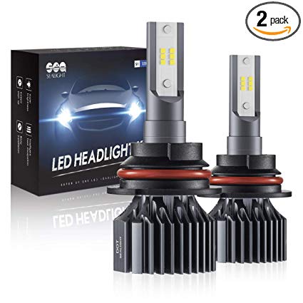 9007 HB5 Led Headlight Bulbs, SEALIGHT Upgraded Super Bright 24xCSP Led Chips Headlight Kit-Hi/Lo Beam 6500LM 6000K White (Pack of 2)