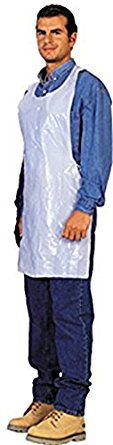 Disposable White Poly Aprons 1 Box (100 Count)