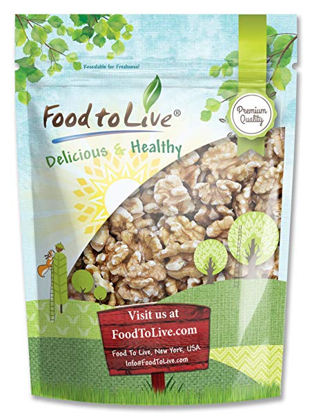 Walnuts by Food To Live (Raw, Kosher, Shelled, Unsalted, Natural, Bulk) — 1 Pound