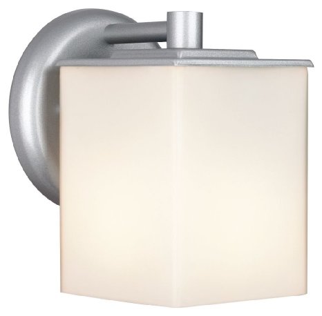 Forecast Lighting F8498-41 Midnight One-Light Exterior Wall Light with Etched White Opal Glass, Vista Silver