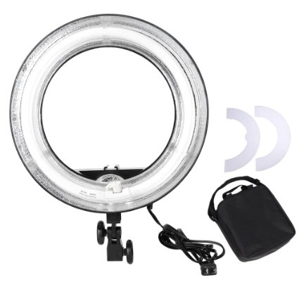 AW Professional 14" Dimmable Ring Light 45W Fluorescent Photo Video Studio Portrait Light 5500K w/Bag