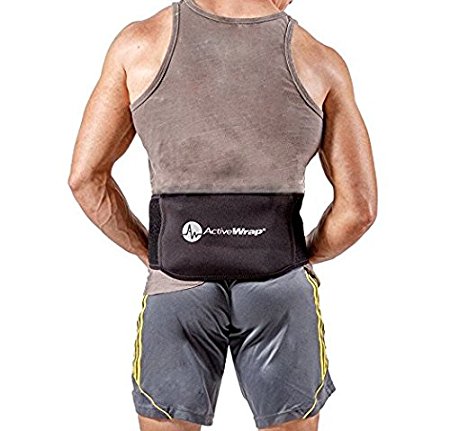 Cold/Hot Back Wrap - Provides Therapeutic Ice/Heat Compression For Back Pain. Includes Ventilated Side Panels for Extended Use. Discreet Design That Can Be Worn Under Clothing. BAWB009 By ActiveWrap
