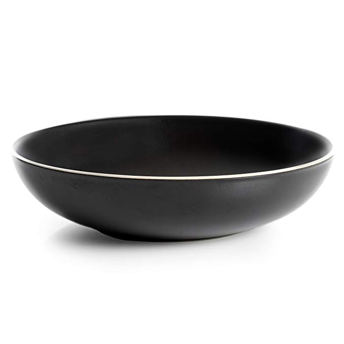 Gibson Overseas, Inc. Gibson Elite 99801.01R Soho Lounge Serving Bowl, Black Matte, 9.7"