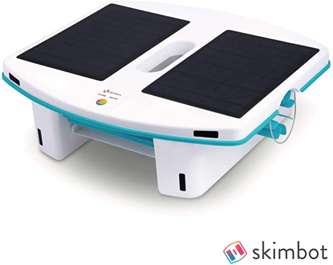 Aquamoto Skimbot Robotic Solar Powered Pool Cleaner for Swimming Pools, Bluetooth App Enabled