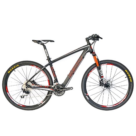 BEIOU Carbon Fiber 650B Mountain Bike 275-Inch 107kg T800 Ultralight Frame 30 Speed SHIMANO M610 DEORE MTB Matte 3K CB20