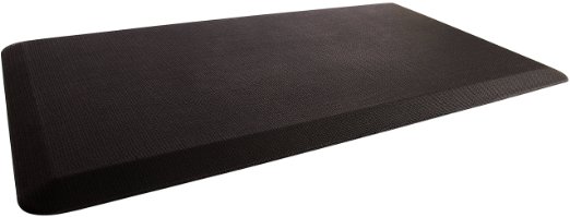 Cush Comfort Standing Floor Mat (38" x 21") for Home Office, Kitchen, & Bathroom - Tri-Layer Anti Fatigue Design (Charcoal Black)