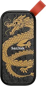 SanDisk 1TB Portable SSD, Dragon Edition - Up to 800MB/s, USB-C, USB 3.2 Gen 2, Updated Firmware - External Solid State Drive - SDSSDE30-2T00-G26