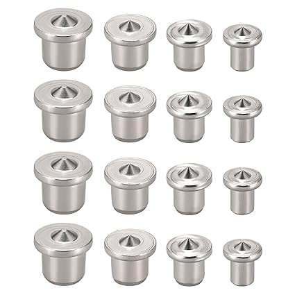uxcell Drill Center for Dowel and Tenon 3/8 1/4 5/16 1/2 (6mm 8mm 10mm 12mm) Woodworking Doweling Centering Transfer Plugs 4 Sets (16 Pcs).