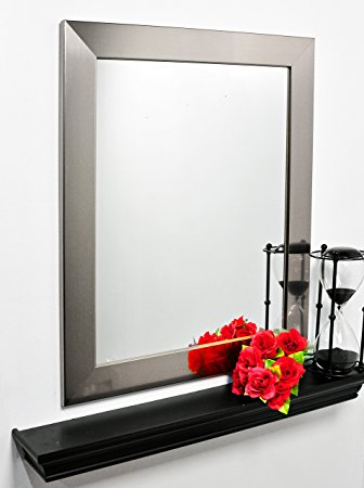 BrandtWorks Modern Wall Mirror, 32" x 36", Silver