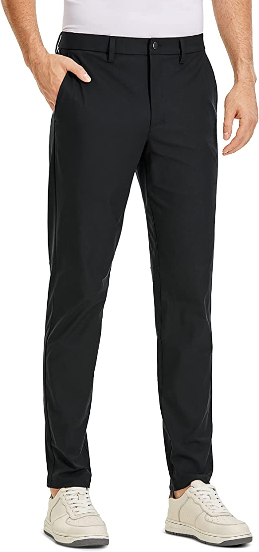 CRZ YOGA Men's All-Day Comfort Golf Pants - 32"/34" Quick Dry Lightweight Work Casual Trousers with Pockets