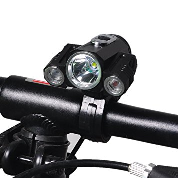 Bike Light LED Bright Headlight Headlamp Flashlight Torch 4 Modes 3 CREE XM-L2 T6 Camping, Running, Hiking and Reading,Cycling Safety Bicycle lights 3000 Lumens LED Front Light (Dual-use version)