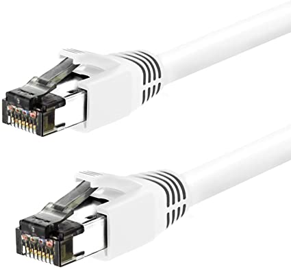 GearIT Cat8 Ethernet Cable S/FTP (7ft / 1 Pack/White) 24AWG Patch Cable 10Gbps/25Gbps/40Gpbs 2GHz 2000Mhz Cat 8 Category8 - Compatible with Data Center/Enterprise/Smart Home Network