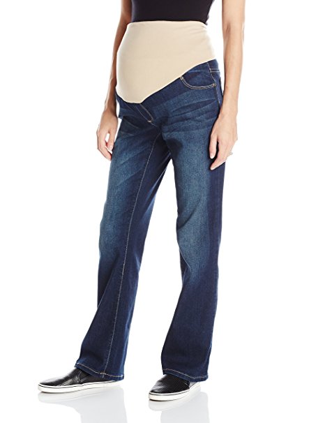 Three Seasons Maternity Women's Maternity Bootcut Denim with Neutral Belly Band