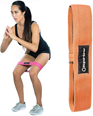 WODSuperStore Skinny Fabric Booty Bands - Resistance Bands for Legs & Butt - Mini Resistance Loops - No Slip, Roll or Twist - Tones Glutes, Thighs & Hips