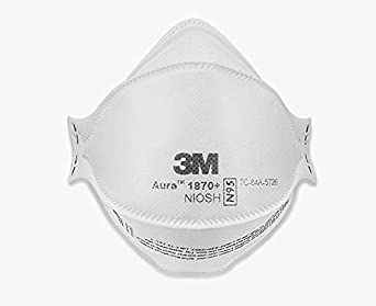 3M Aura 1870  N95 Health Care Particulate Respirator and Surgical mask, White, Pack of 5