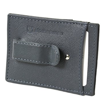 Alpine Swiss Men's Top Grain Leather Minimalist Money Clip Front Pocket Wallet