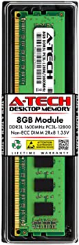 A-Tech 8GB RAM Replacement for Crucial CT102464BD160B | DDR3/DDR3L 1600MHz PC3L-12800 2Rx8 1.35V UDIMM Non-ECC 240-Pin DIMM Memory Module