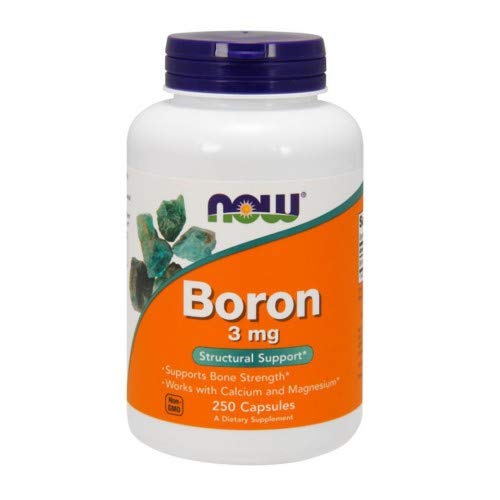 NOW Foods Now Boron, 3 mg, 250 Capsules (Pack of 2)