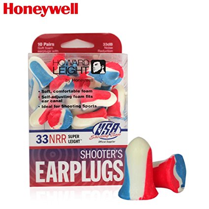 Howard Leight by Honeywell Super Leight USA Single-Use Pre-Shaped Foam Earplugs, 10-Pair (R-01891)
