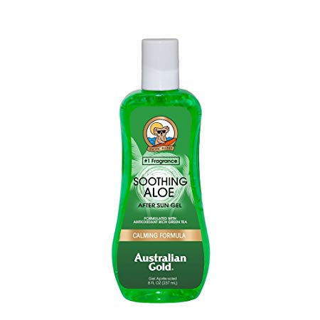 Australian Gold Soothing Aloe Vera After Sun Gel, Relieves Sunburn Pain and Hot & Itchy Skin, 8 Ounce