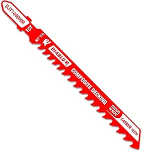 Diablo by Freud Diablo DJT144DHM 4 in. 5/7 TPI Carbide T-Shank Jig Saw Blade for Composite Decking