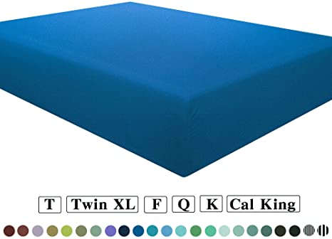 NTBAY Microfiber Twin Extra-Long Fitted Sheet, Wrinkle, Fade, Stain Resistant Deep Pocket Bed Sheet, Royal Blue