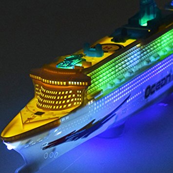Chinatera Children Music Ocean Liner Flashing LED Sound Electric Cruises Boat Model Toys