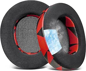 SOULWIT Cooling-Gel Replacement Earpads for Steelseries Arctis Nova Pro Wired, Nova 1/1X/1P/3/4/4P/4X/5/5P/5X/7/7X/7P Headphones, Ear Pads Cushions with Noise Isolation Foam - Red Storm