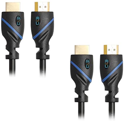 C&E 2 PCS High Speed HDMI Cable with Ethernet 8 Feet, Supports 3D and Audio Return, CNE619149