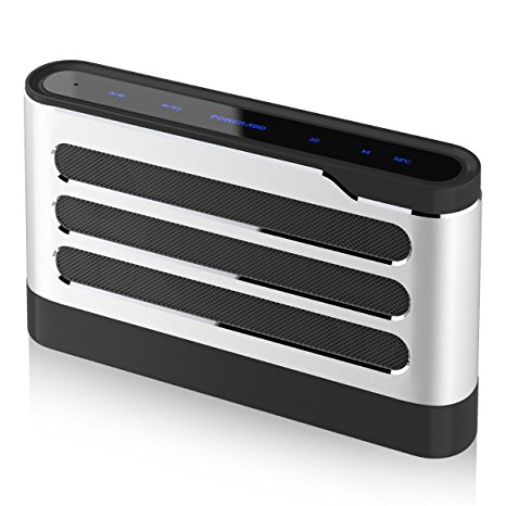 Poweradd SoundFly 40W Bluetooth Speakers, Wireless Speakers with Digital Sound Field Processing(DSP), Surround Stereo Sound, Strong Bass for iPhone, iPad, Samsung, Nexus, HTC, Laptops and More (Silver-Black)