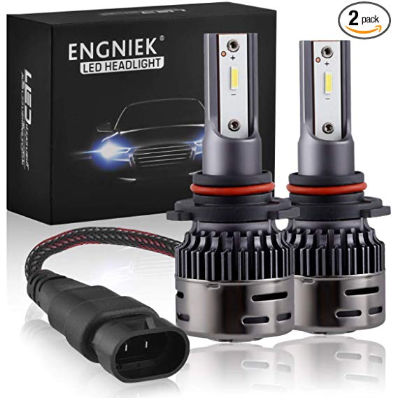 9012 LED Headlight Bulbs HIR2 High Low Headlamp Pure White Bright All In One Conversion Kit 40W 9800Lm 6000K, 2 Pack