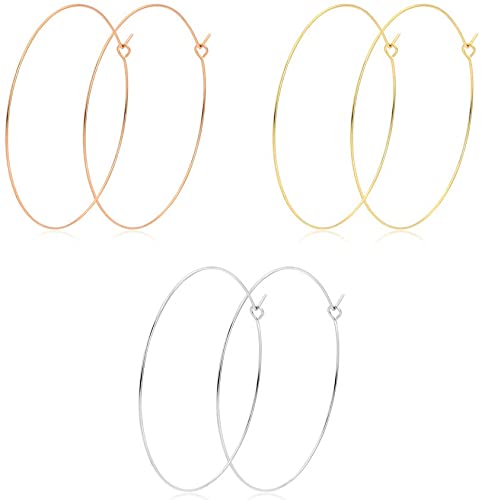 Fashion Gold Silver Hoop Earrings Hypoallergenic High Polished Dangle Drop Minimalist Hoops Earrings for Women Girls Dainty-Large 10-70mm