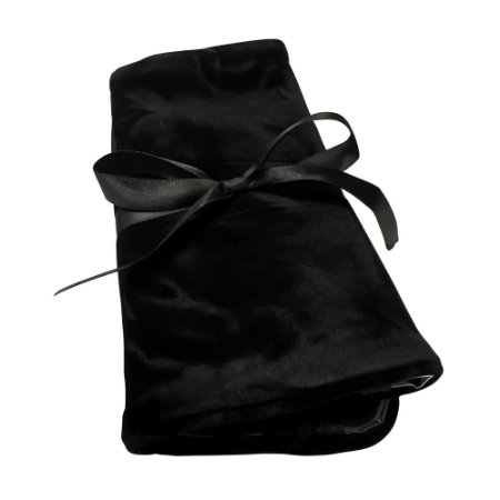 Product Buddies Travel Jewelry Case Organizer Roll Bag in Black Velvet