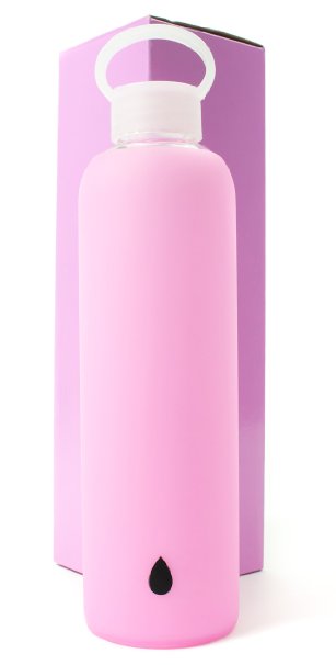DRIPP WTR BPA-Free Glass Water Bottle with Silicone Sleeve 20 Fluid Ounces