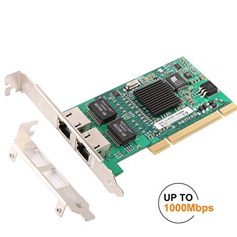 Gigabit Ethernet,PCI-Express Network Adapter,Ubit 82546 PCI Gigabit,10/100/1000Mbps Dual Port RJ45 Ethernet Adapter Converter for Desktop PC